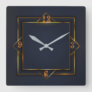 Art Deco Square Wall Clock