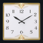 Art Deco Square Wall Clock<br><div class="desc">Great clock design. You will love it like others. Be free to use this design for other product you like or to customise and add your text. Follow me for more. Thank you. Have a nice day.</div>