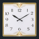 Art Deco Square Wall Clock<br><div class="desc">Great clock design. You will love it like others. Be free to use this design for other product you like or to customise and add your text. Follow me for more. Thank you. Have a nice day.</div>