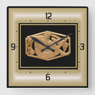 Art Deco Square Wall Clock