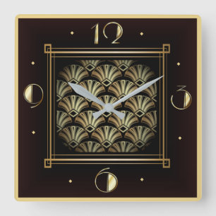 Art Deco Square Wall Clock