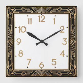 Art Deco Square Wall Clock