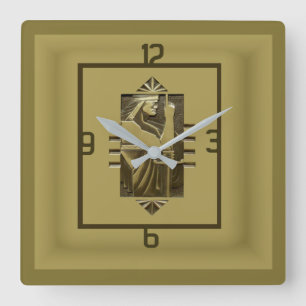 Art Deco Square Wall Clock