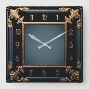 Art Deco Square Wall Clock