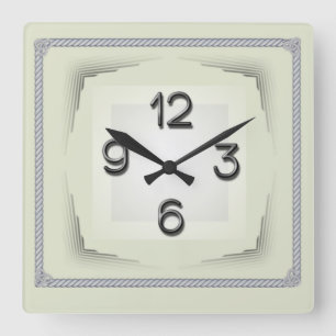 Art Deco Square Wall Clock