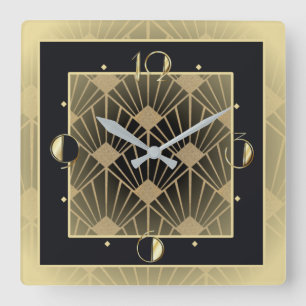 Art Deco Square Wall Clock