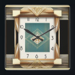 Art Deco Square Wall Clock<br><div class="desc">Great clock design. You will love it like others. Be free to use this design for other product you like or to customise and add your text. Follow me for more. Thank you. Have a nice day.</div>