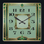 Art Deco Square Wall Clock<br><div class="desc">Great clock design. You will love it like others. Be free to use this design for other product you like or to customise and add your text. Follow me for more. Thank you. Have a nice day.</div>