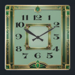 Art Deco Square Wall Clock<br><div class="desc">Great clock design. You will love it like others. Be free to use this design for other product you like or to customise and add your text. Follow me for more. Thank you. Have a nice day.</div>