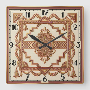 Art Deco Square Wall Clock