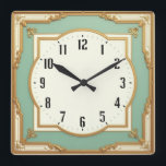 Art Deco Square Wall Clock<br><div class="desc">Great clock design. You will love it like others. Be free to use this design for other product you like or to customise and add your text. Follow me for more. Thank you. Have a nice day.</div>