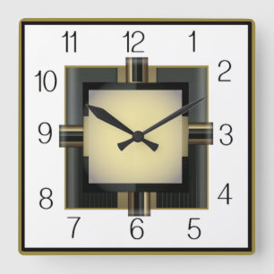 Art Deco Square Wall Clock