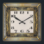 Art Deco Square Wall Clock<br><div class="desc">Great clock design. You will love it like others. Be free to use this design for other product you like or to customise and add your text. Follow me for more. Thank you. Have a nice day.</div>
