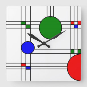 Art Deco Square Wall Clock