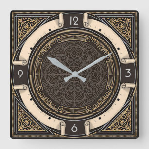Art Deco Square Wall Clock