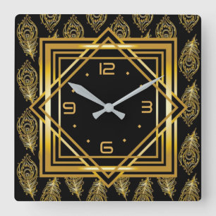 Art Deco Square Wall Clock