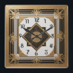 Art Deco Square Wall Clock<br><div class="desc">Great clock design. You will love it like others. Be free to use this design for other product you like or to customise and add your text. Follow me for more. Thank you. Have a nice day.</div>