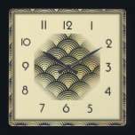 Art Deco Square Wall Clock<br><div class="desc">Great clock design. You will love it like others. Be free to use this design for other product you like or to customise and add your text. Follow me for more. Thank you. Have a nice day.</div>