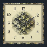 Art Deco Square Wall Clock<br><div class="desc">Great clock design. You will love it like others. Be free to use this design for other product you like or to customise and add your text. Follow me for more. Thank you. Have a nice day.</div>