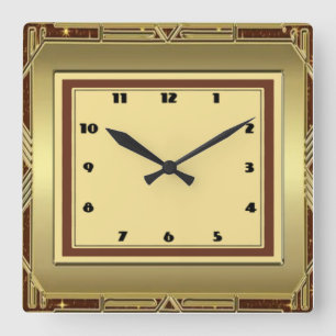 Art Deco Square Wall Clock