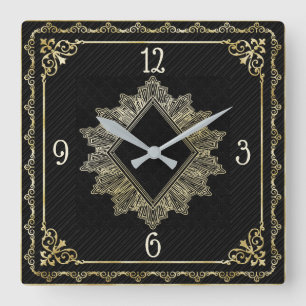 Art Deco Square Wall Clock