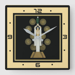 Art Deco Square Wall Clock