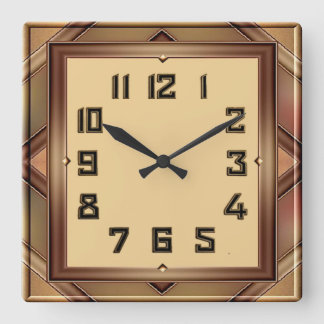 Art Deco Square Wall Clock