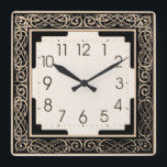 Art Deco Square Wall Clock<br><div class="desc">Great  design. You will love it like others. Be free to use this design and to add your text. Follow me for more. Thank you. Have a nice day.</div>