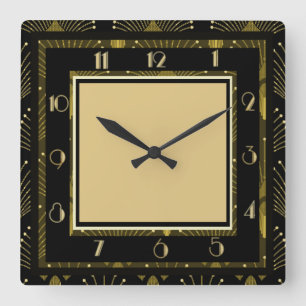 Art Deco Square Wall Clock