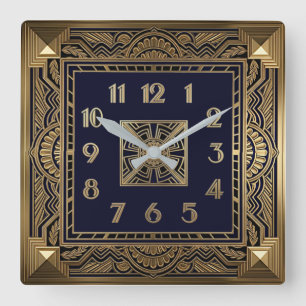 Art Deco Square Wall Clock