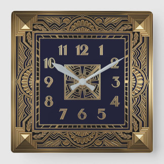 Art Deco Square Wall Clock