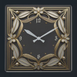 Art Deco Square Wall Clock<br><div class="desc">Great clock design. You will love it like others. Be free to use this design for other product you like or to customise and add your text. Follow me for more. Thank you. Have a nice day.</div>