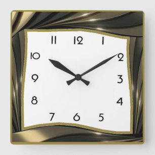 Art Deco Square Wall Clock
