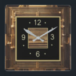 Art Deco Square Wall Clock<br><div class="desc">Great clock design. You will love it like others. Be free to use this design for other product you like or to customise and add your text. Follow me for more. Thank you. Have a nice day.</div>
