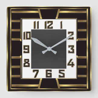 Art Deco Square Wall Clock