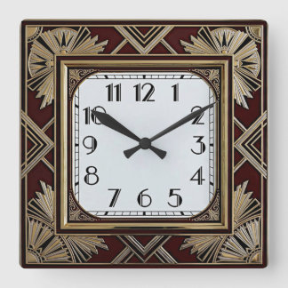 Art Deco Square Wall Clock