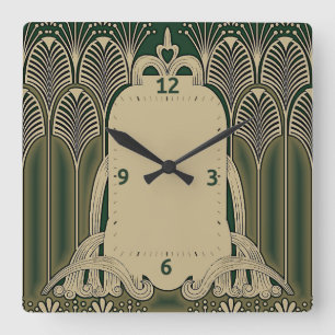 Art Deco Square Wall Clock