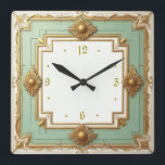 Art Deco Square Wall Clock<br><div class="desc">Great clock design. you will love it like others. Be free to use this design for other product you like or to customise and add your text. Follow me for more. Thank you. Have a nice day.</div>