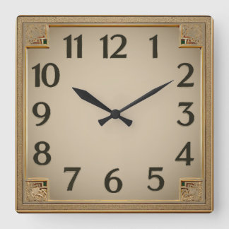 Art Deco Square Wall Clock