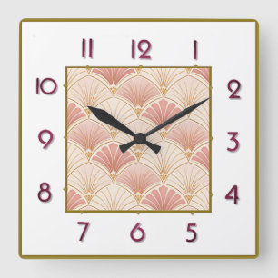 Art Deco Square Wall Clock