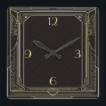 Art Deco Square Wall Clock<br><div class="desc">Art Deco It's time to show off your favorite art, photos, and text with a custom round wall clock from Zazzle. Featured in two sizes, this wall clock is vibrantly printed with AcryliPrint®HD process to ensure the highest quality display of any content. Order this custom round wall clock for your...</div>