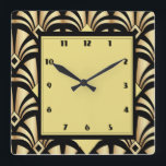 Art Deco Square Wall Clock<br><div class="desc">Great clock design. You will love it like others. Be free to use this design for other product you like or to customise and add you text. Follow mw for more. Thank you. Have a nice day.</div>