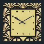Art Deco Square Wall Clock<br><div class="desc">Great clock design. You will love it like others. Be free to use this design for other product you like or to customise and add you text. Follow mw for more. Thank you. Have a nice day.</div>