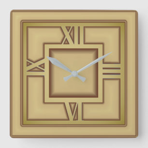 Art Deco Square Wall Clock
