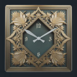 Art Deco Square Wall Clock<br><div class="desc">Great clock design. You will love it like others. Be free to use this design for other product you like or to customise and add your text. Follow me for more. Thank you. Have a nice day.</div>