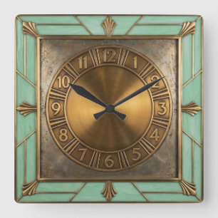 Art Deco Square Wall Clock