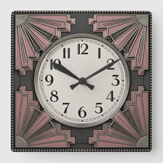 Art Deco Square Wall Clock