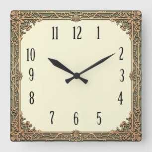 Art Deco  Square Wall Clock