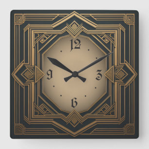 Art Deco Square Wall Clock