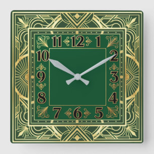 Art Deco Square Wall Clock